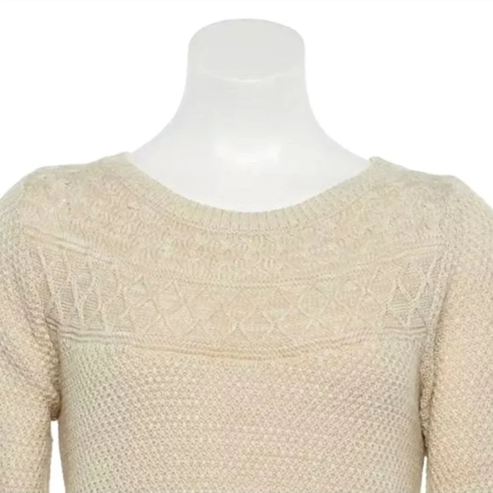 (MAKE OFFER) Cream Boatneck Sweater - Picture 5 of 7